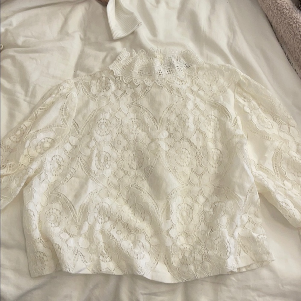 Zara white lace long sleeve